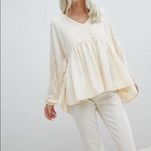 ASOS Cream Tassel Blouse